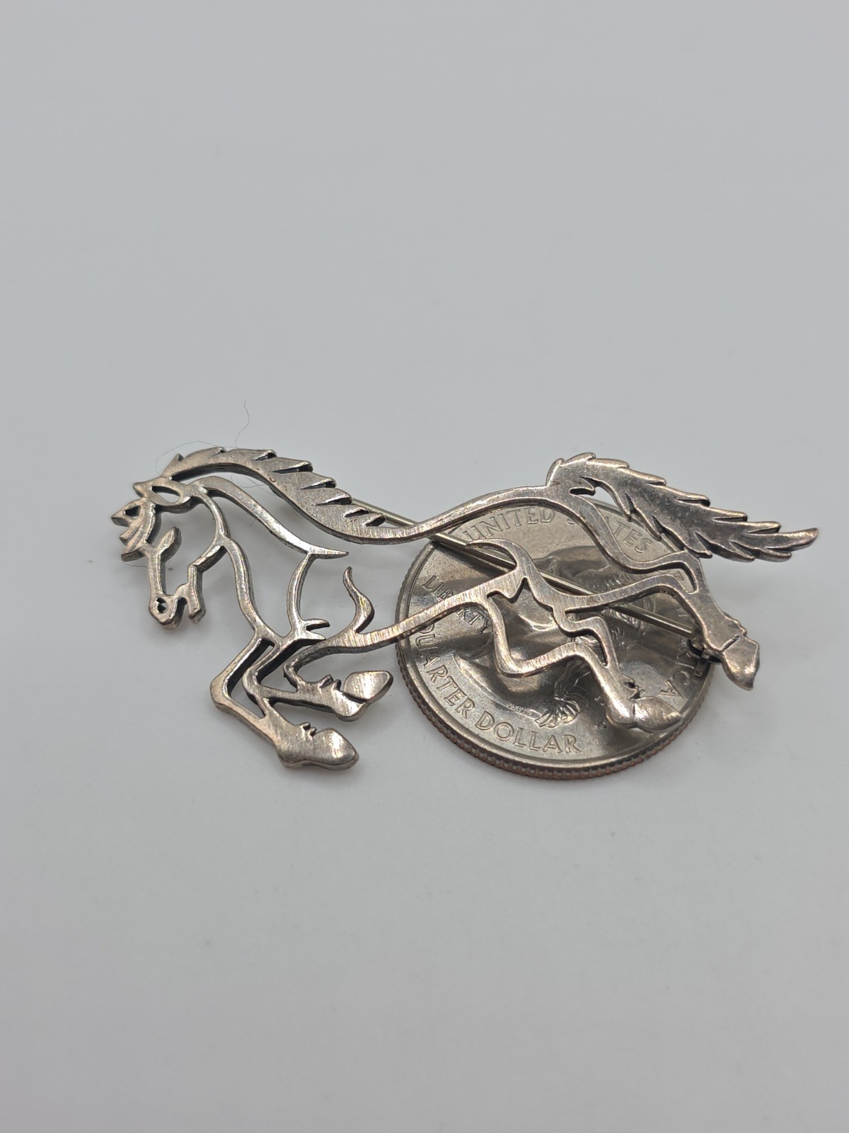 Sterling Silver 925 Running Horse Brooch 6g