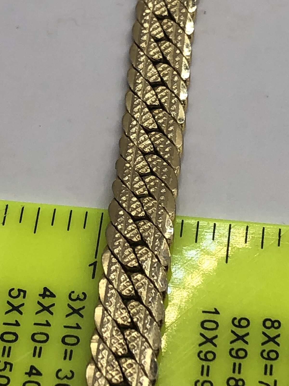 Vintage Textured Serpentine Necklace Goldtone 20” Long 1/4” Wide Unisex