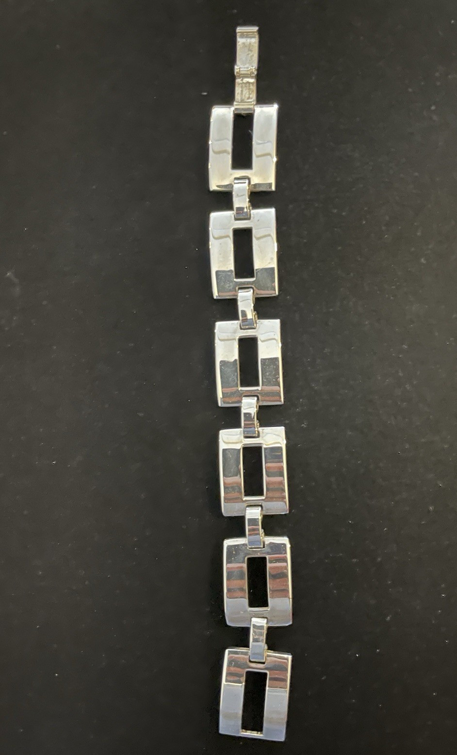 Vintage 1980’s Sterling 925 MEX Bracelet Art Deco Panel Link 6.5 In 18 gr Sale!