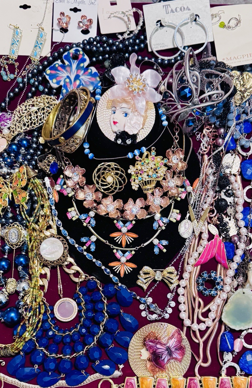 Vintage High End Costume Jewelry Trifari CARA Ethel Myrtle Origami Owl Chicos PD