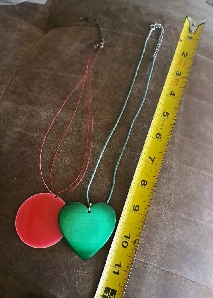 Vintage Costume Jewelry – Heart & Round Shaped Necklace, Multicolor Bracelet