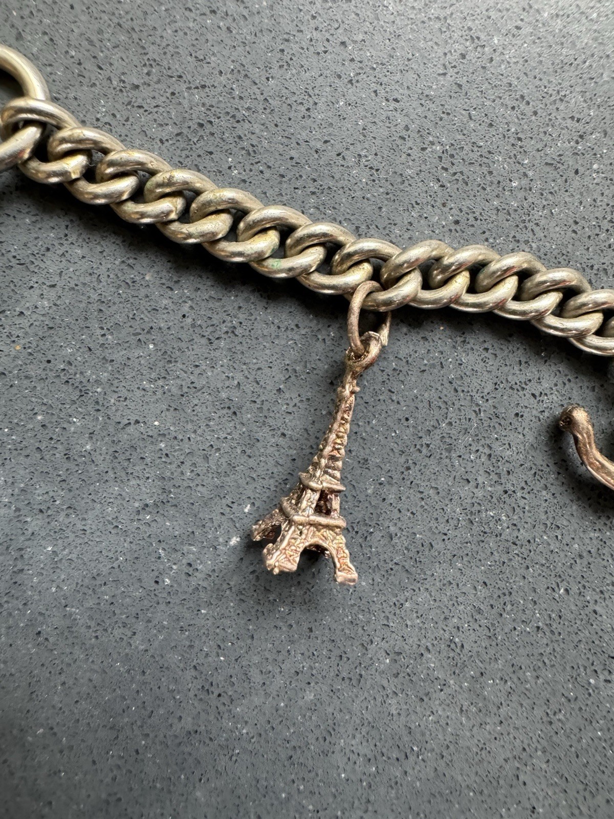 Vintage 4 charm silver bracelet
