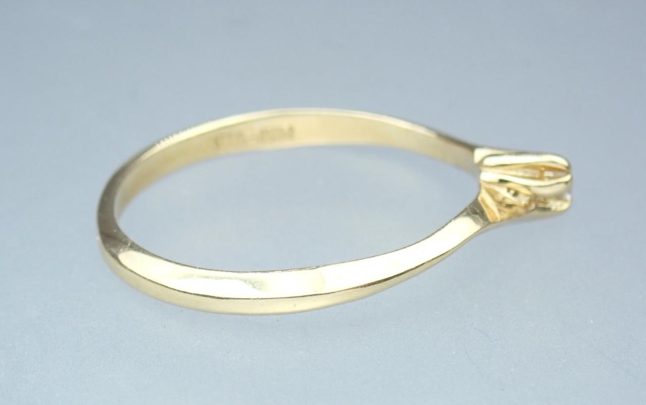 Dainty Vintage Estate Solid 14K Gold SAMUEL AARON Diamond Toi Et Moi Ring NY 6.5