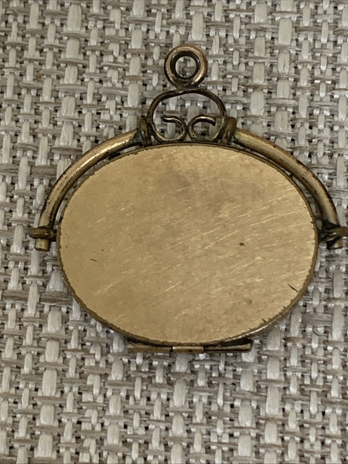 Antique Victorian French Gold Filled Engraved Oval Paste & Opal Locket Pendant