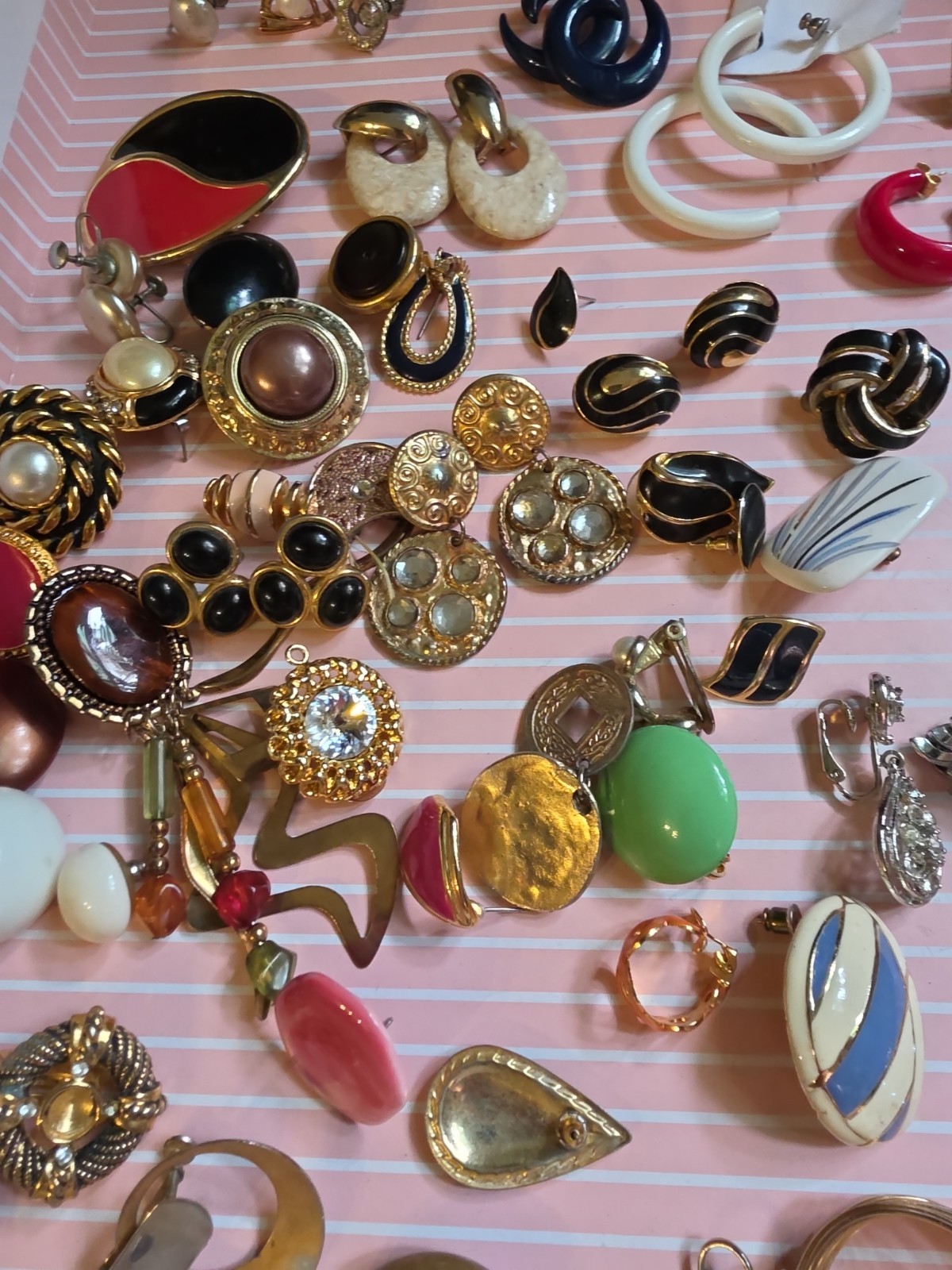 Vintage Earrings Lot Pierced Clip In Wear Junk Craft