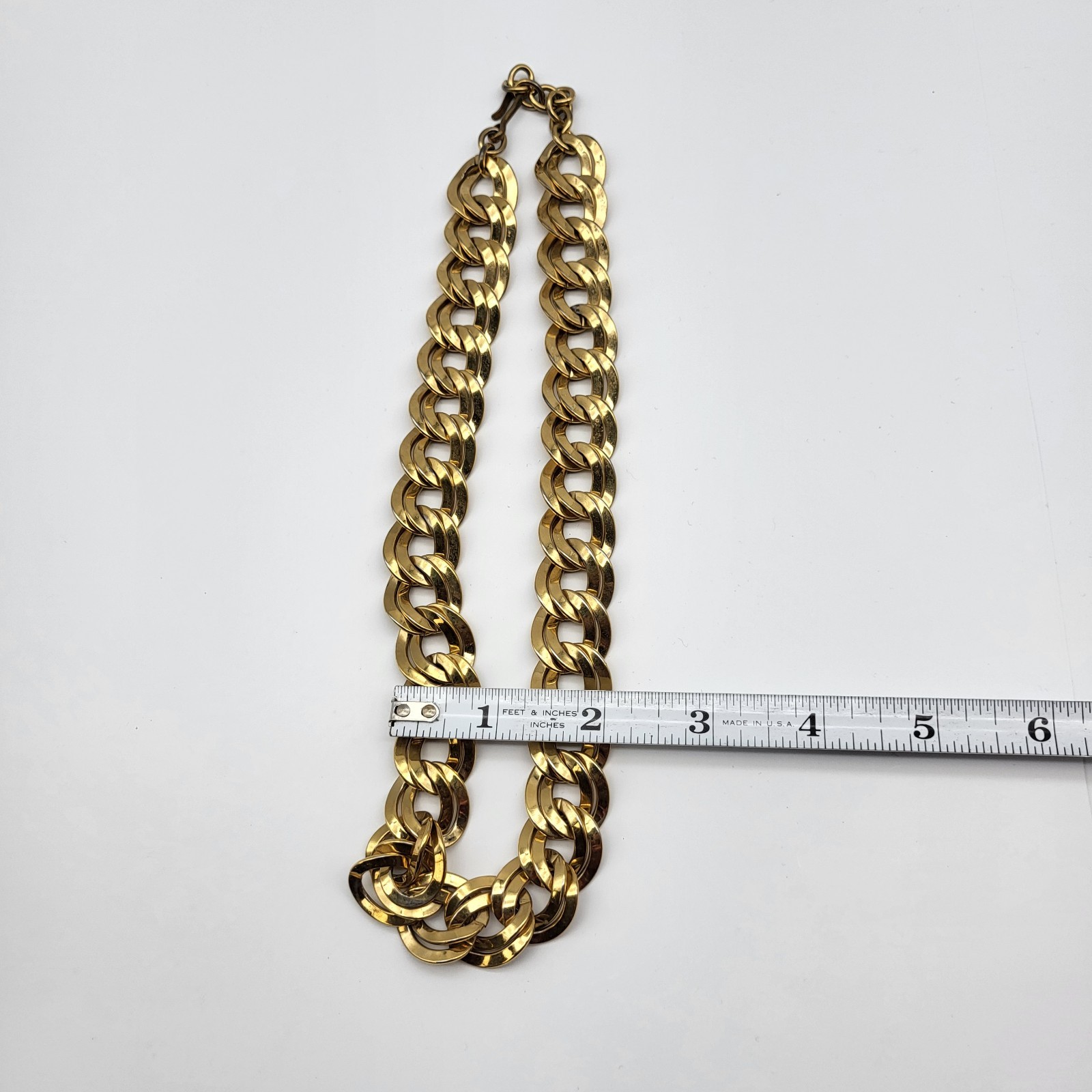 Chunky Vintage Statement Necklace Gold Plated Bling Sexy Heavy
