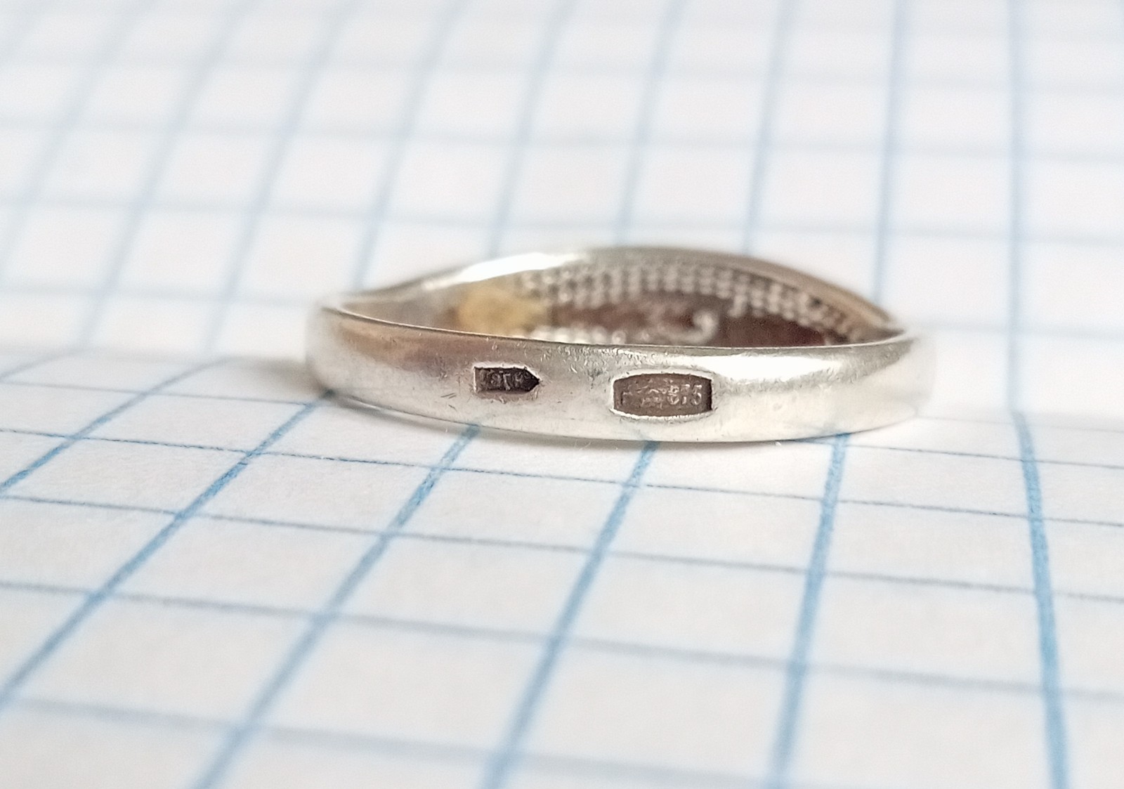 Vintage ring Sterling Silver 875 test star USSR times Women’s Jewelry size 6.75