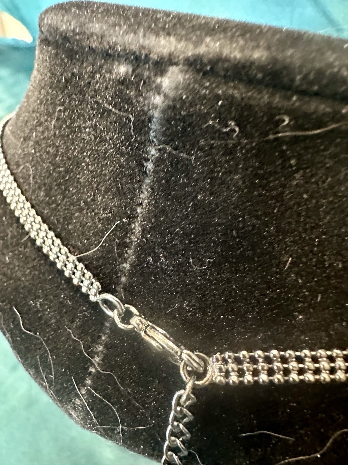 Gwen Signed Silver Tone Ball Chain Festoon Choker Disc Charms Adjustable 17″