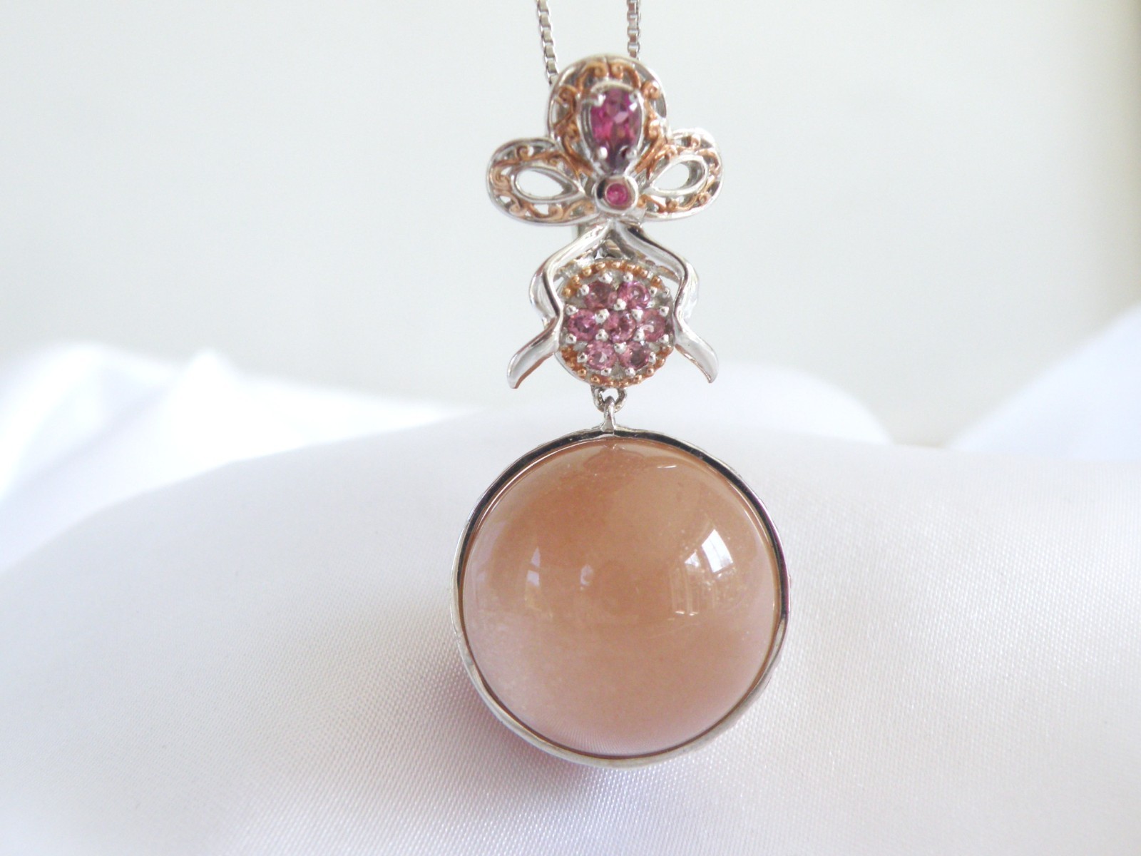 Sterling Silver 925 Gems En Vogue Michael Valitutti Moonstone Orb Pendant