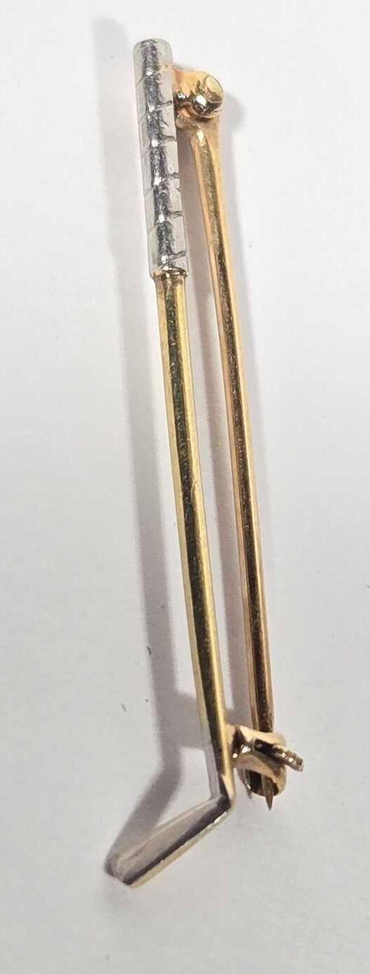VTG 14K Two Tone Gold Gold Club Pin By SLOAN & COMPANY New York Ca 1950s
