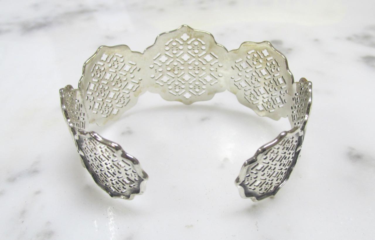 Beautiful Ail Aluma Sterling Silver Ornate Cuff Bracelet; Morocco ~ 17g ~ 3-F313