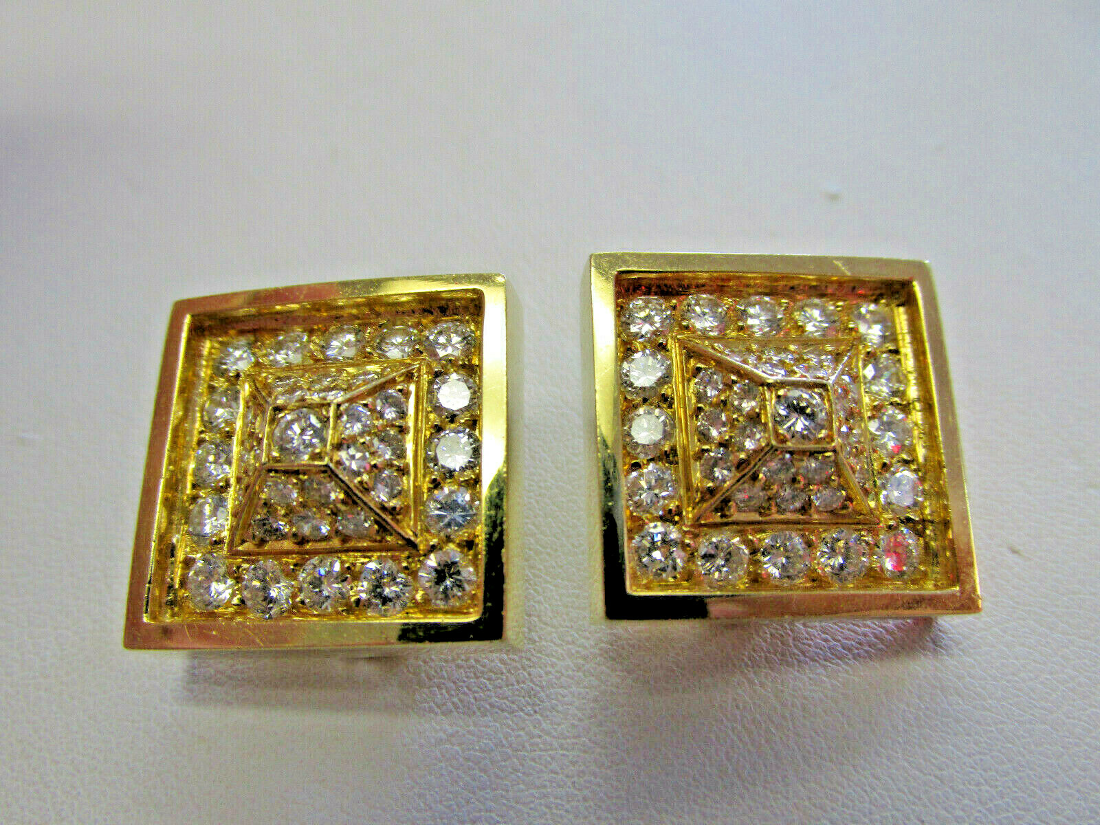 5.00 ctw VVS1 VS1 Diamond Earrings 18k Gold Heavy Duty Omega Backs MAKE OFFER