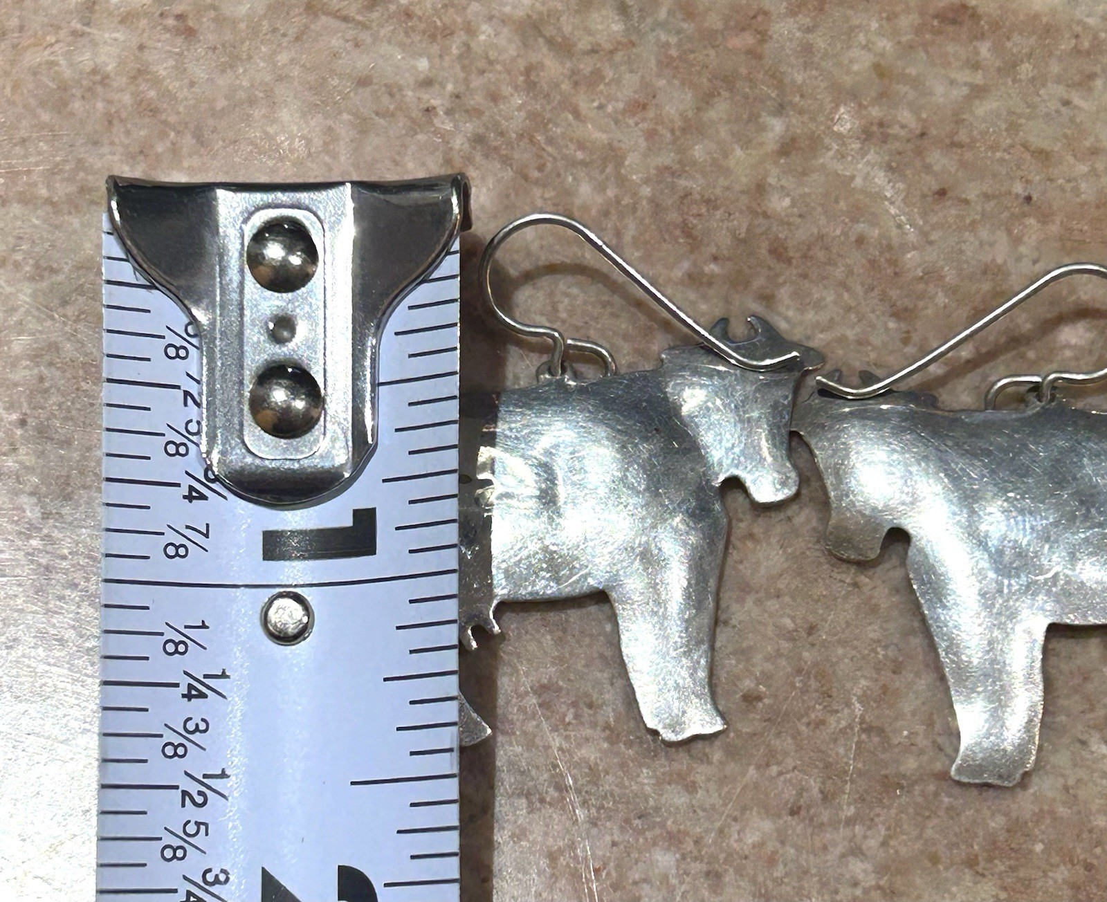 Vintage Sterling Silver Dairy Cow Earrings Signed Zirkus 1.25”x1.25”