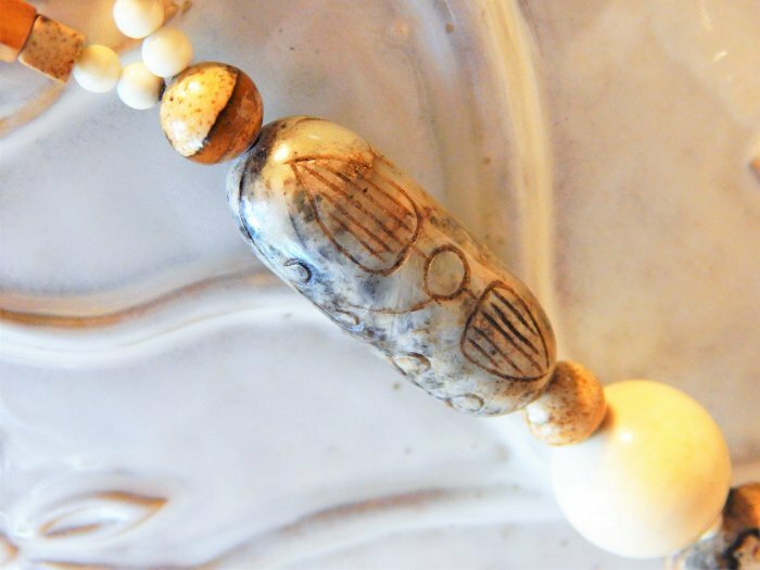 Retro Vintage Earthy Organic Boho Chic Natural Stone Bead Y Necklace