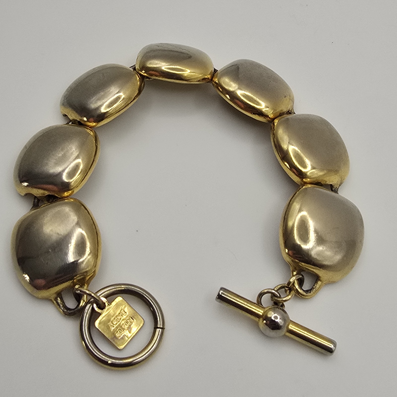 Vintage Anne Klein Bracelet Gold Plate Toggle Closure 7 Inches