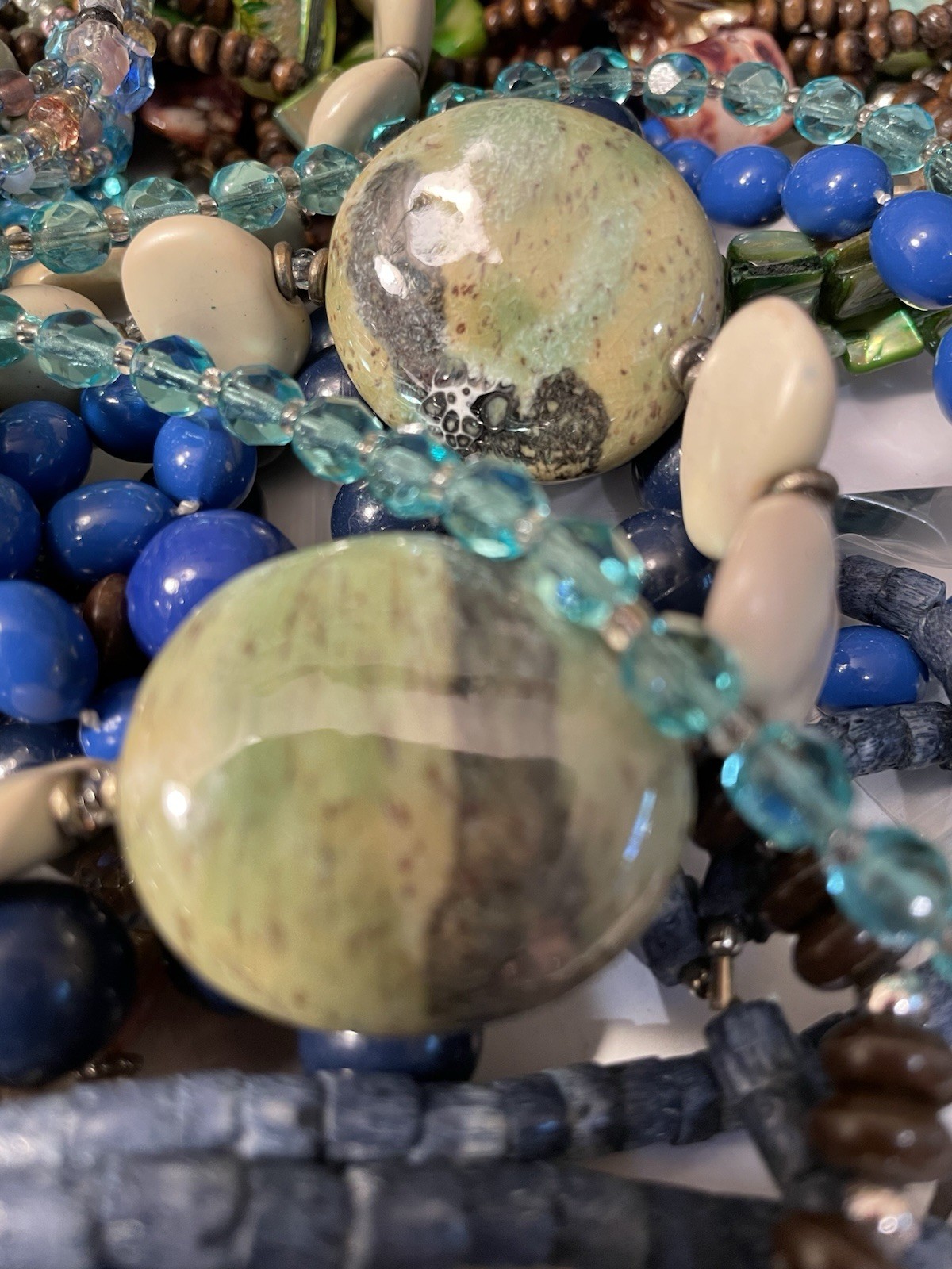4Lb Mixed Mystery Jewelry Lot Vintage Mod Boho Beaded Necklaces Bracelets