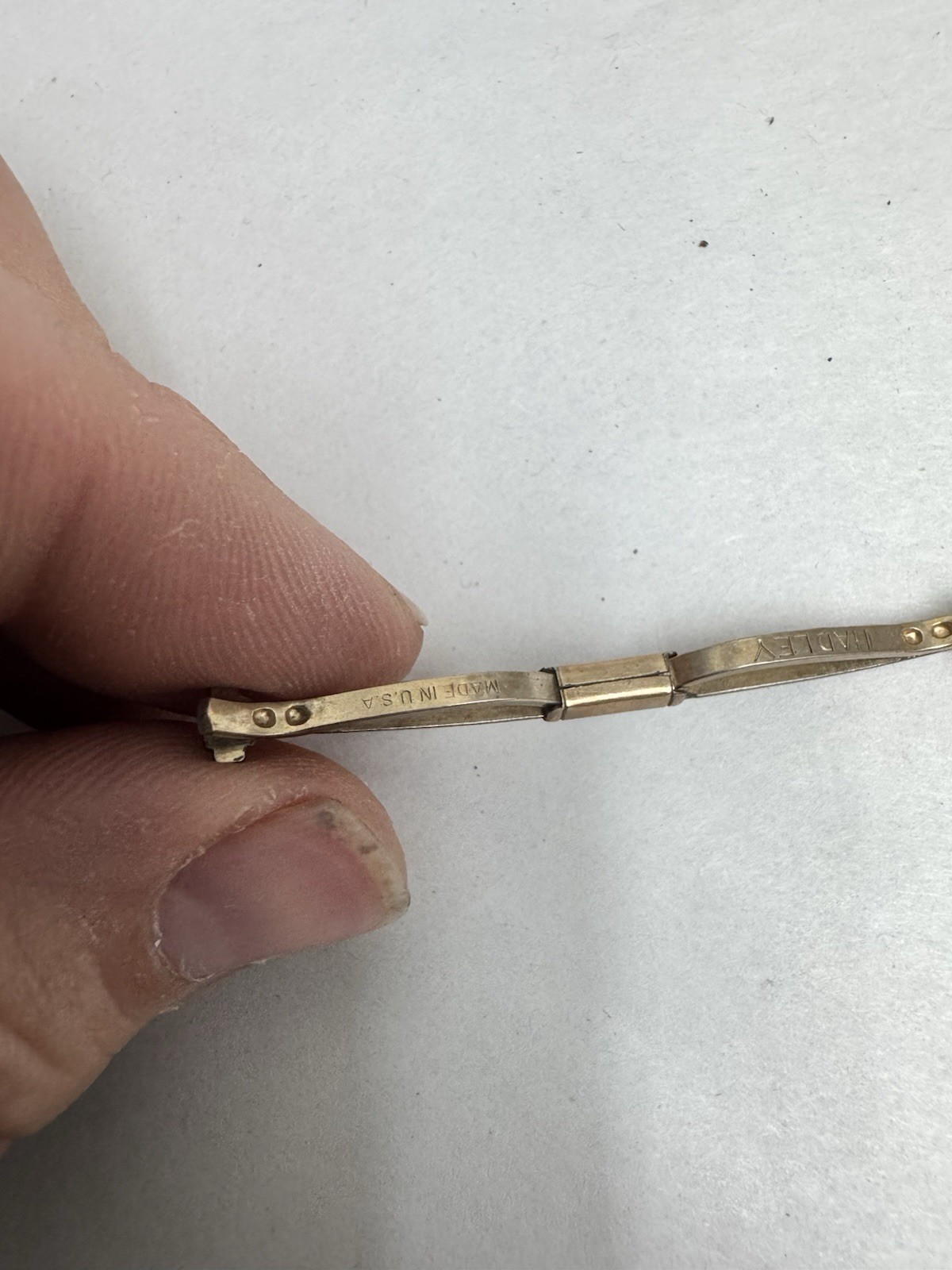 Vintage Hadley Gold Tone Dress Shirt Collar Bar Clip 2-1/8 Inches