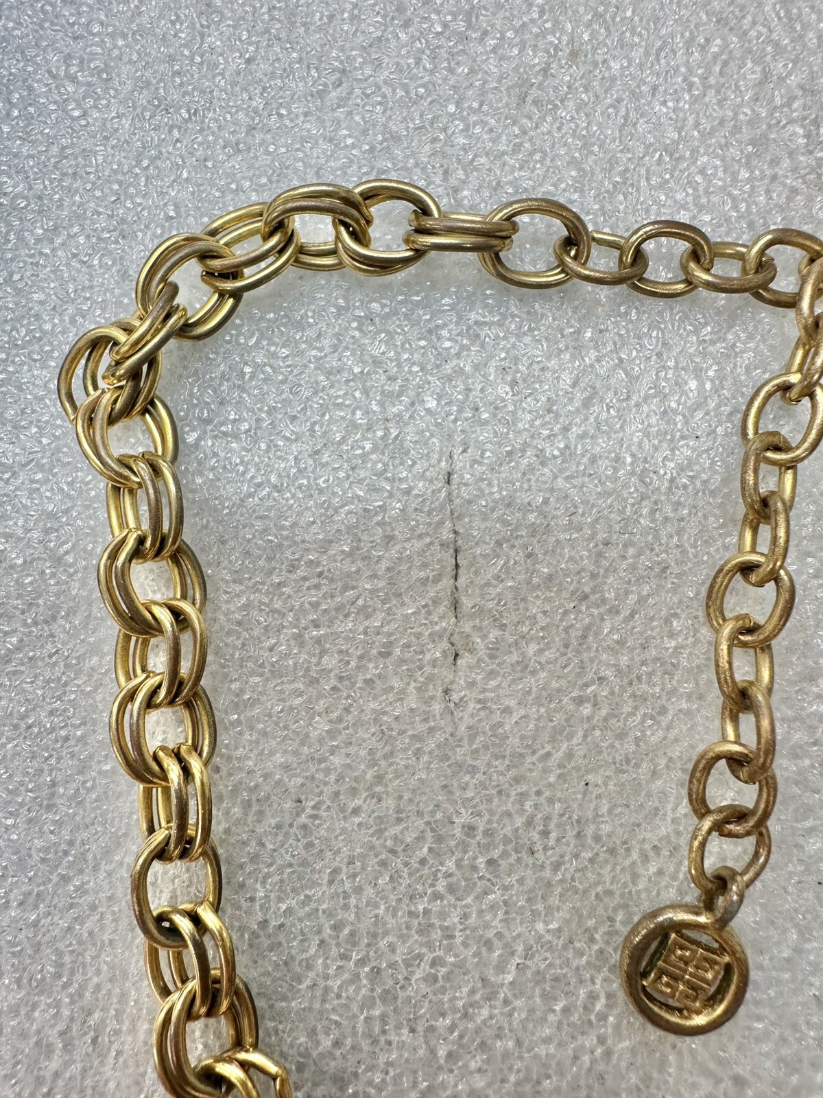 Givenchy Double Rolo Link Gold Tone 19” Necklace