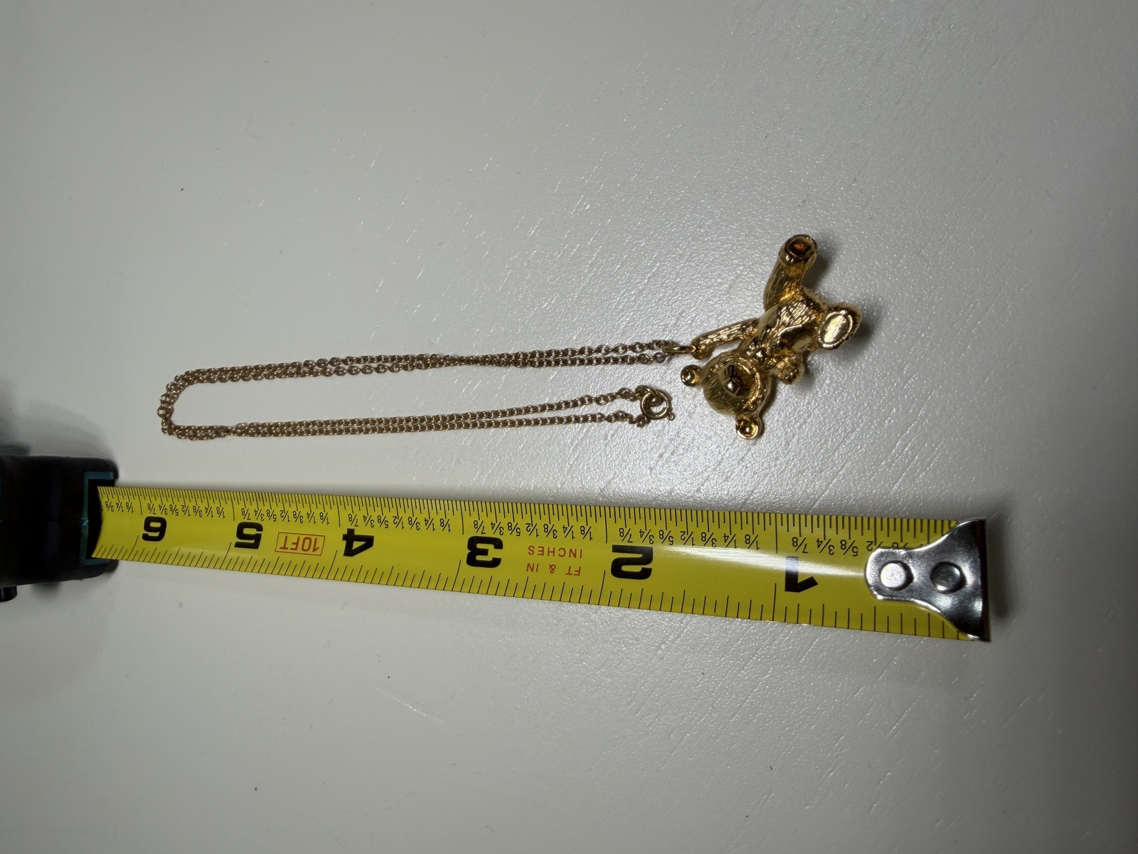 Vintage Franklin Mint 24kt Gold Plated 1978 Teddy Bear Pendant