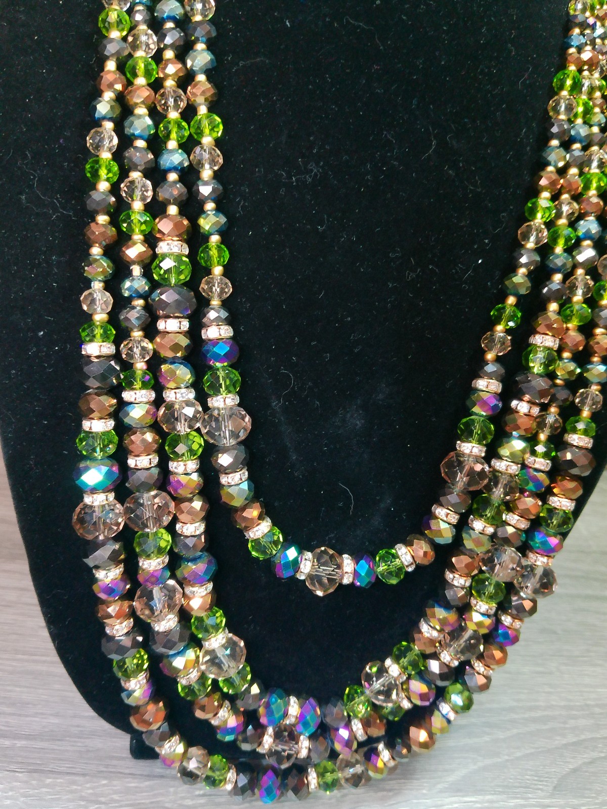 Beaded Necklace Hippie Bohemian Multi-Color Earth Tones