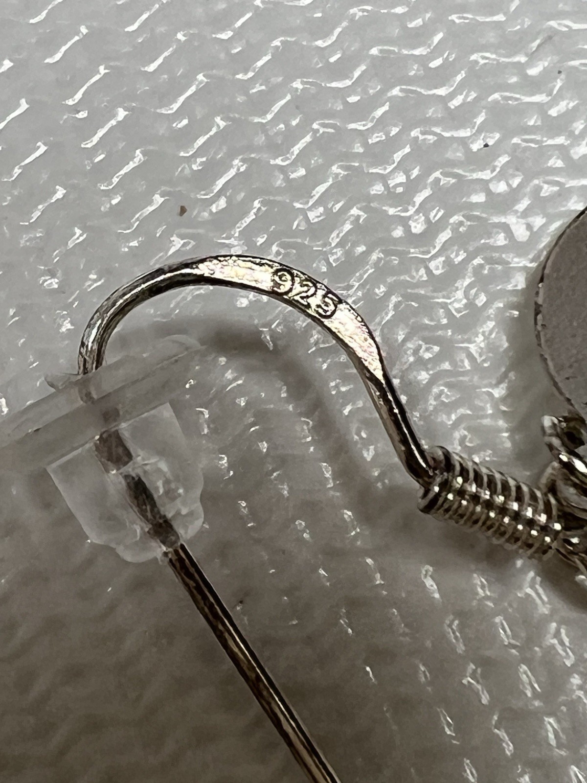 Silver Tone 925 Hook Dangle Pierced Earrings 1.78″