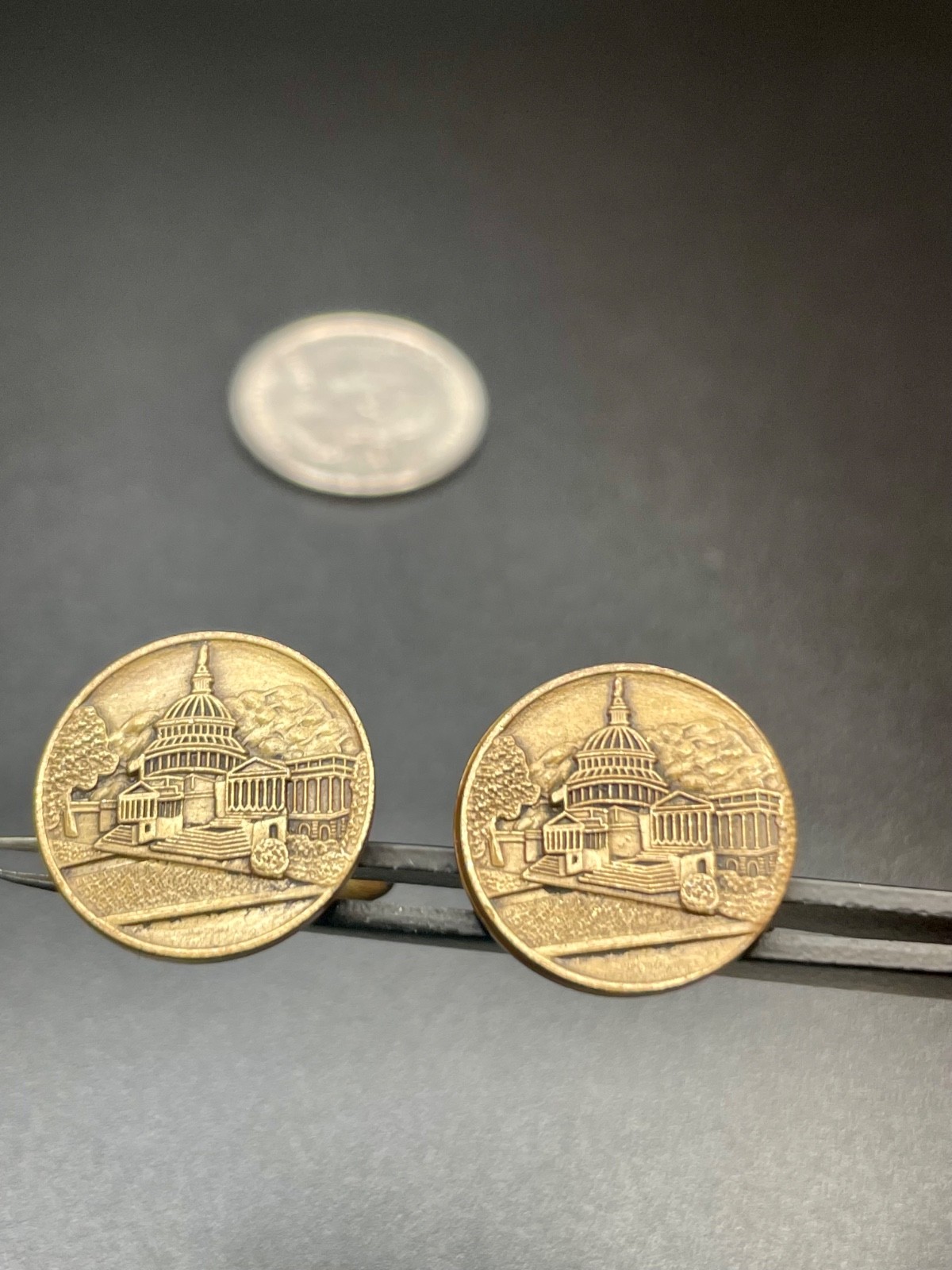 Vintage Capitol Building US Washington DC Gold Tone Cufflinks MCM