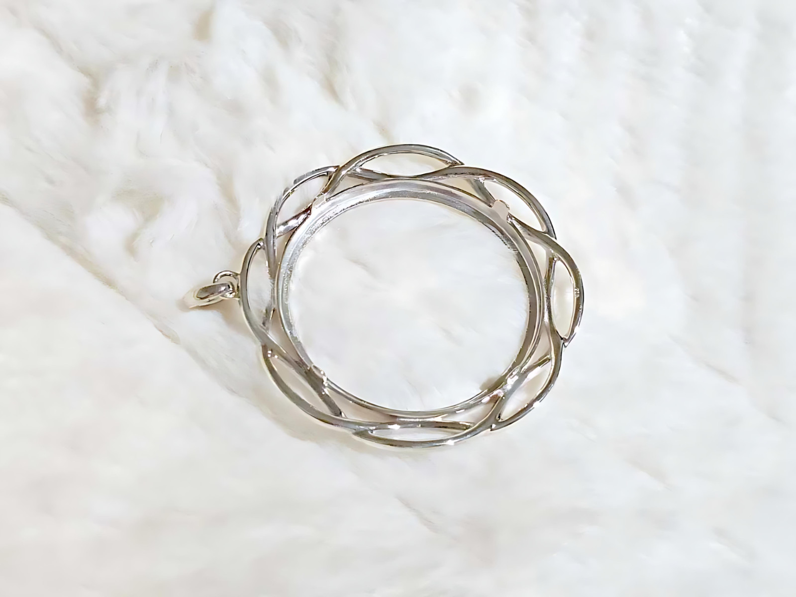 925 Sterling Silver Prong Back Braided Edge Bezel for 39mm Coins Mexican Cien