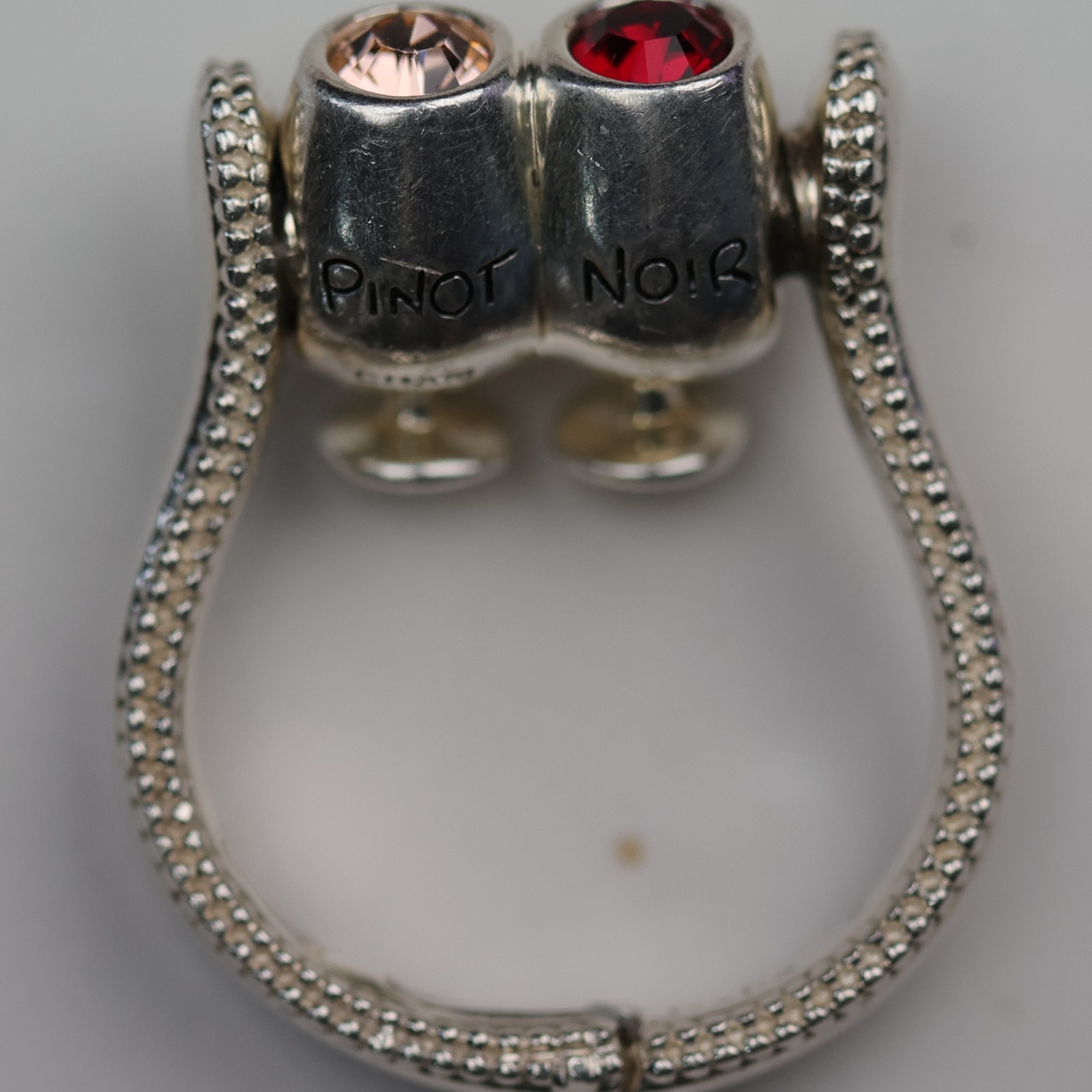 Pinot Noir Wine Glasses with Gemstones Charm Sterling Silver