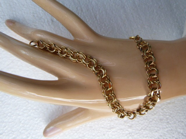 Vintage 7 3/4” Double Link 1/20 12K Gold Filled Charm Starter Bracelet