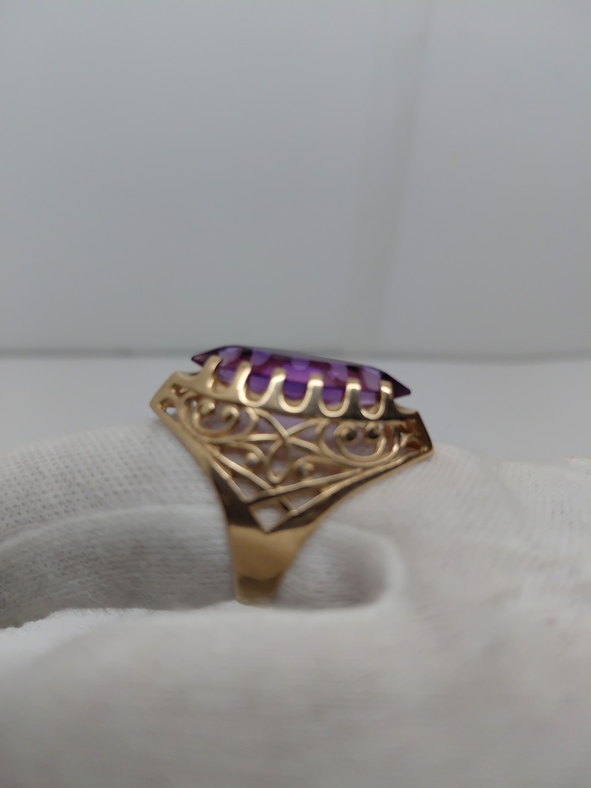 Vintage Soviet Solid Rose Gold Ring 14 K 583 Alexandrite Size 8.25