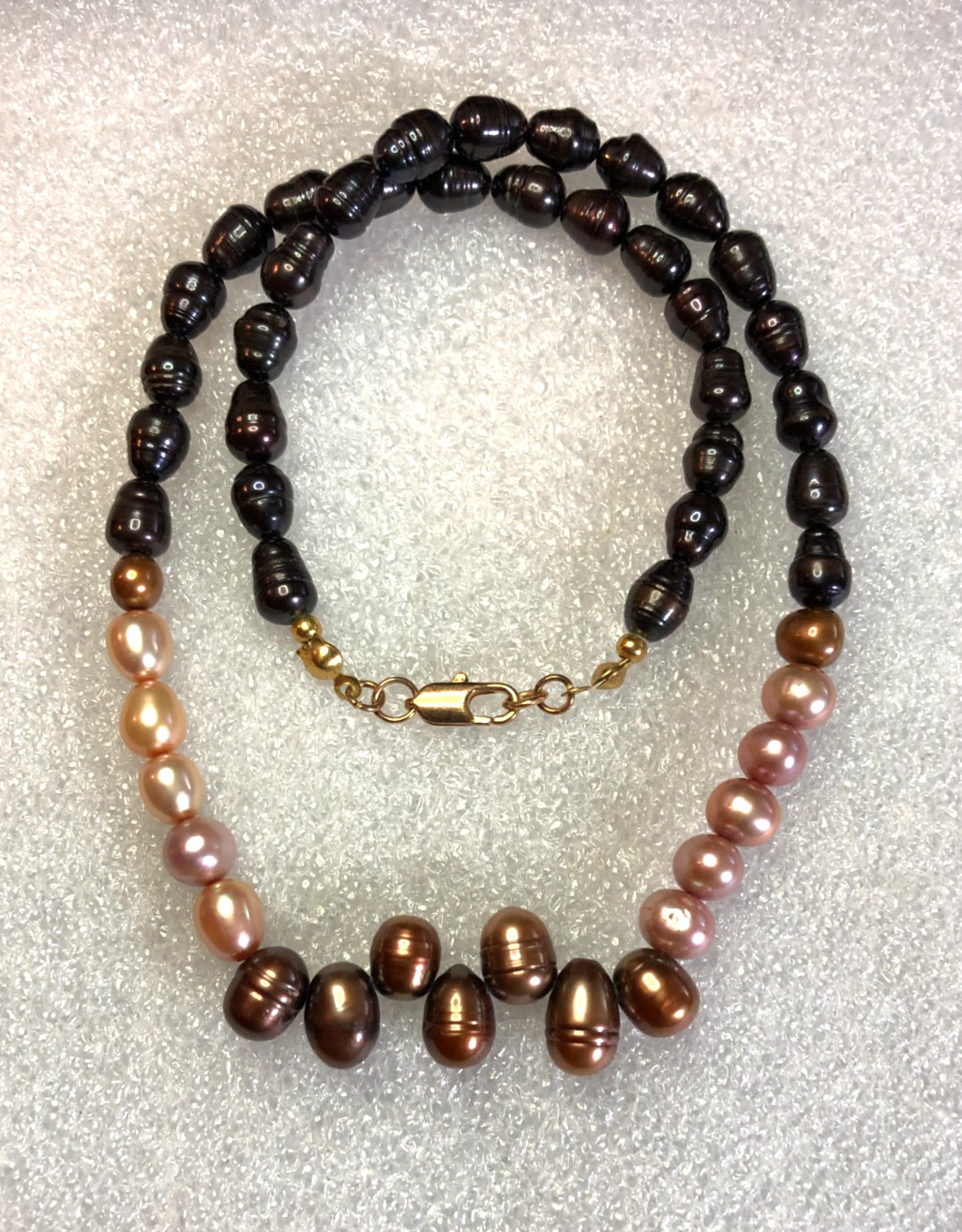 Freshwater Pearl Strand Necklace Multi-Color Black Brown Peach Beach Boho P23