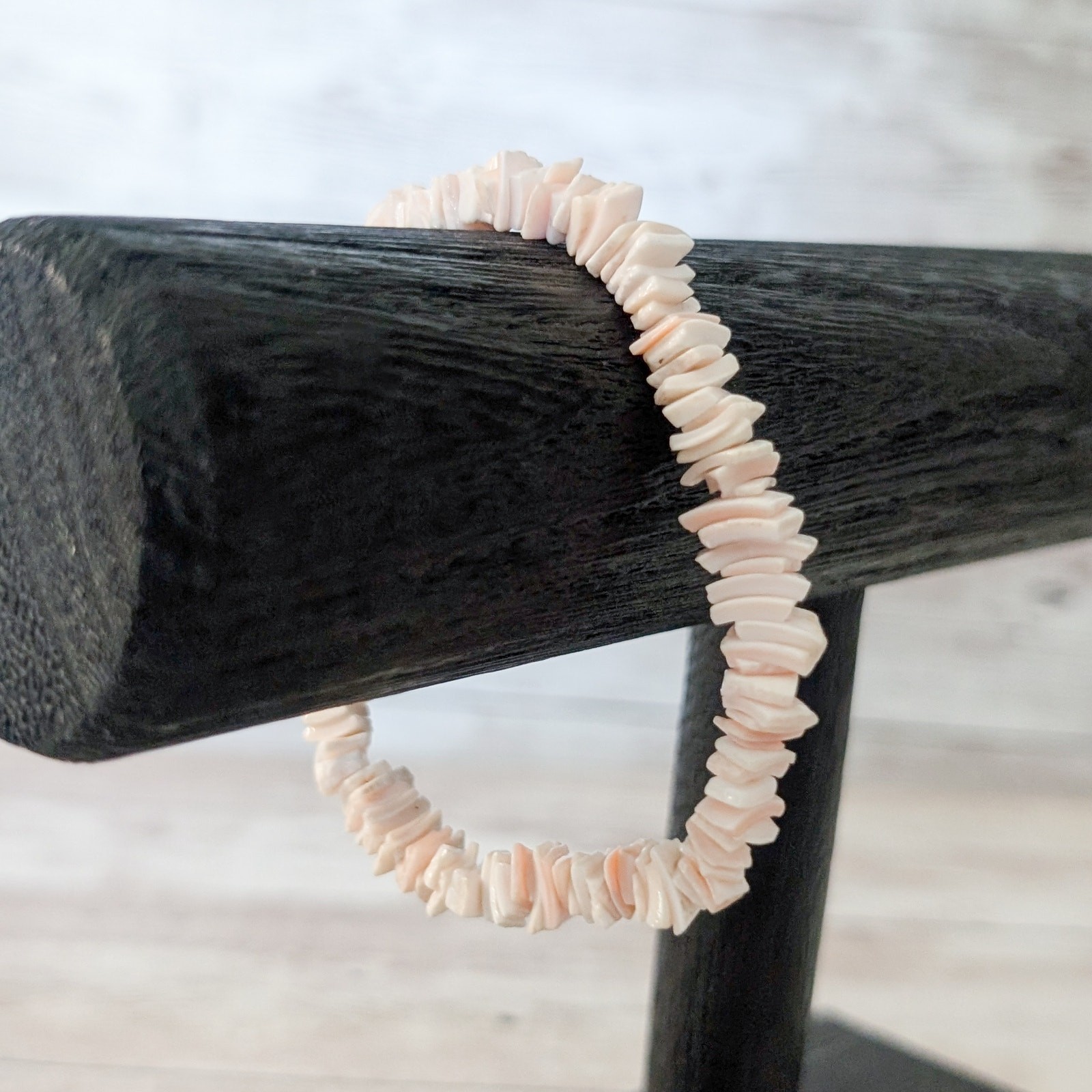 Vintage Bracelet – Shell? Very Light Pinky Cream Tone – 7.25″