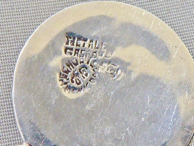 Taxco Mosaic Sterling Silver Aztec Mask, Mixed Metal Inlay SIGNED METALE CASADOS