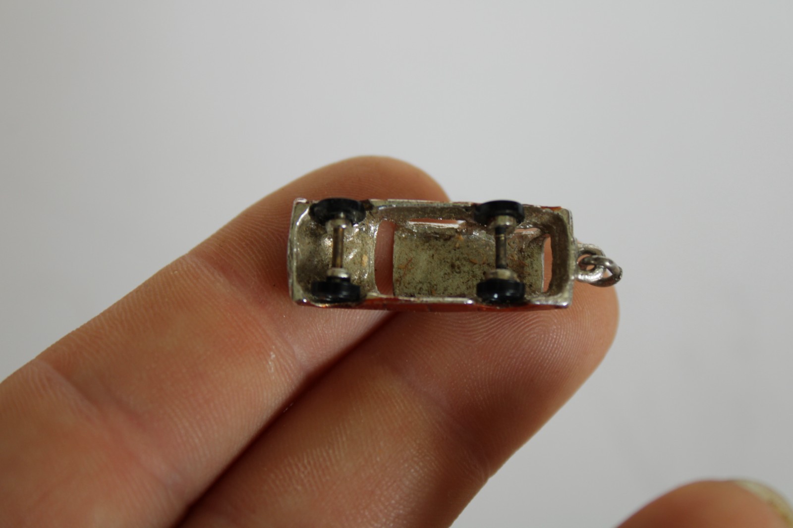 Vintage Sterling Silver Painted Enamel Station Wagon Car Charm