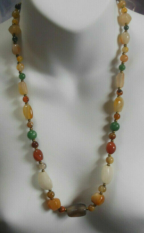 Vintage Multi-color Different Shapes Stone Necklace