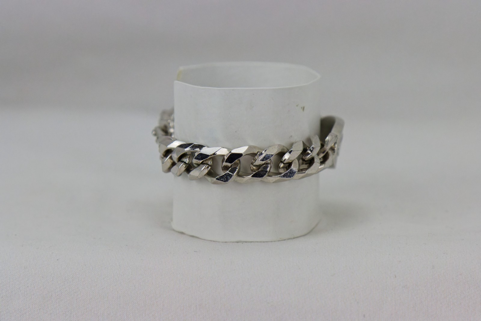 Swank Vintage Silver Tone Chunk-Chain Bracelet, 4gr