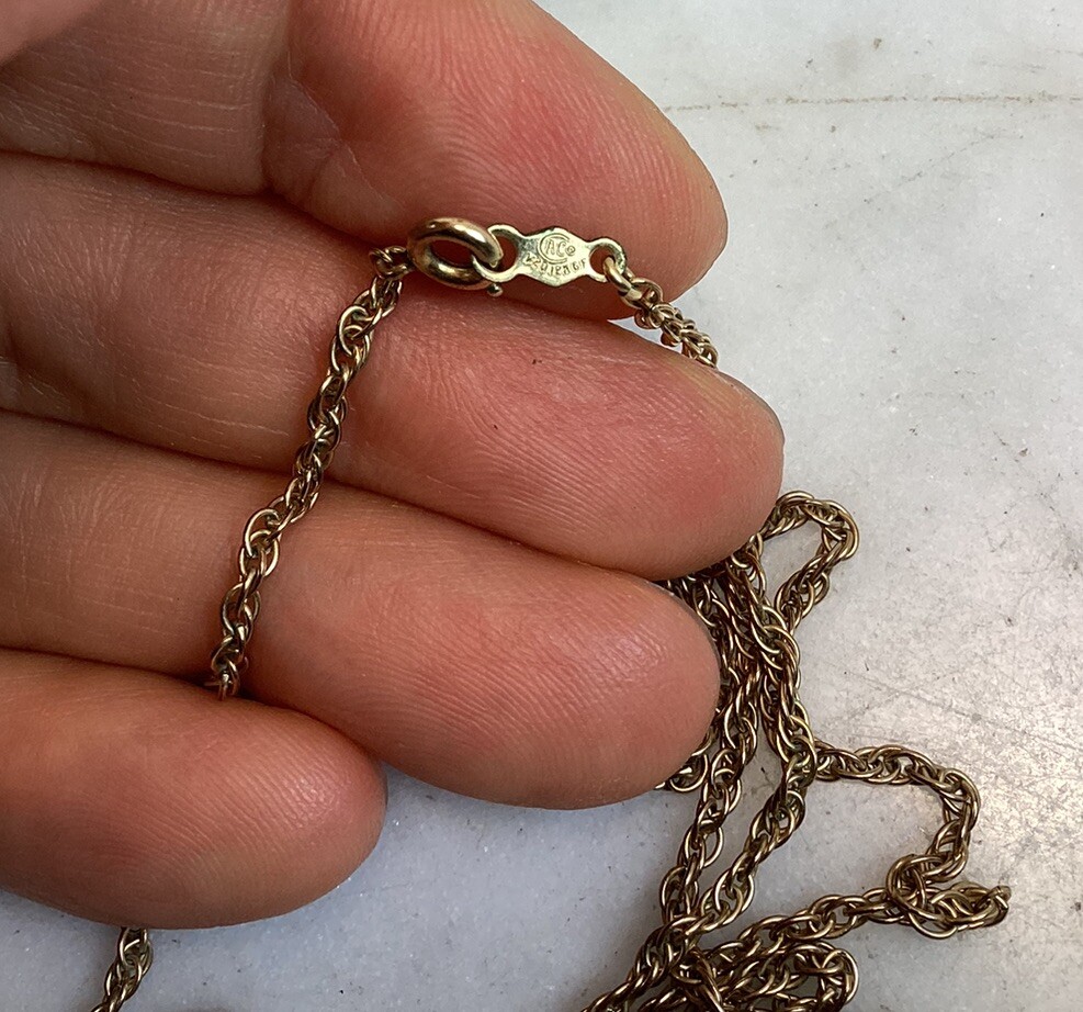 Vintage CA CO Gold Filled Rope Chain Necklace 24” Long