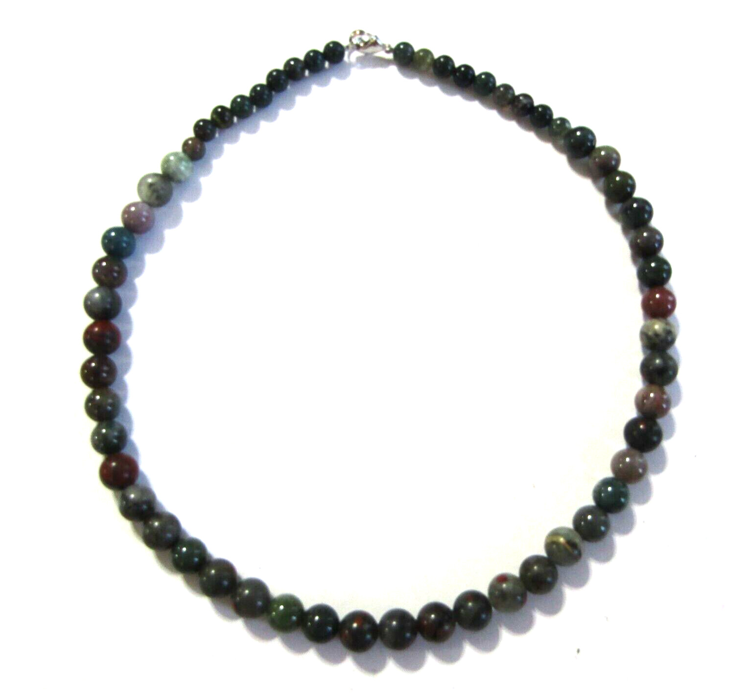 Vintage Bloodstone Necklace 5 to 8mm 17.5 inch