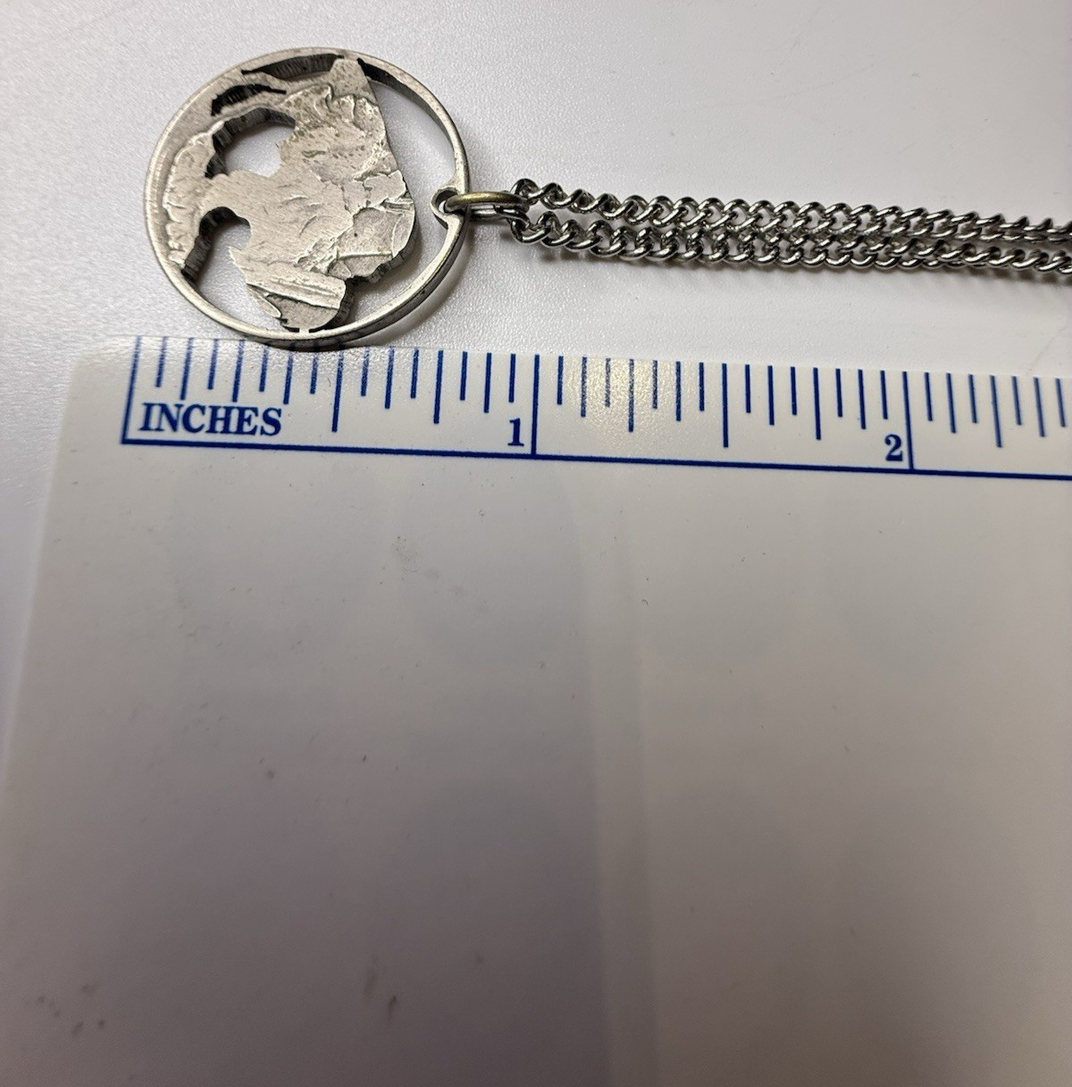 Buffalo Nickel Coin Cut-Out Necklace Pendant Vintage Silver Tone