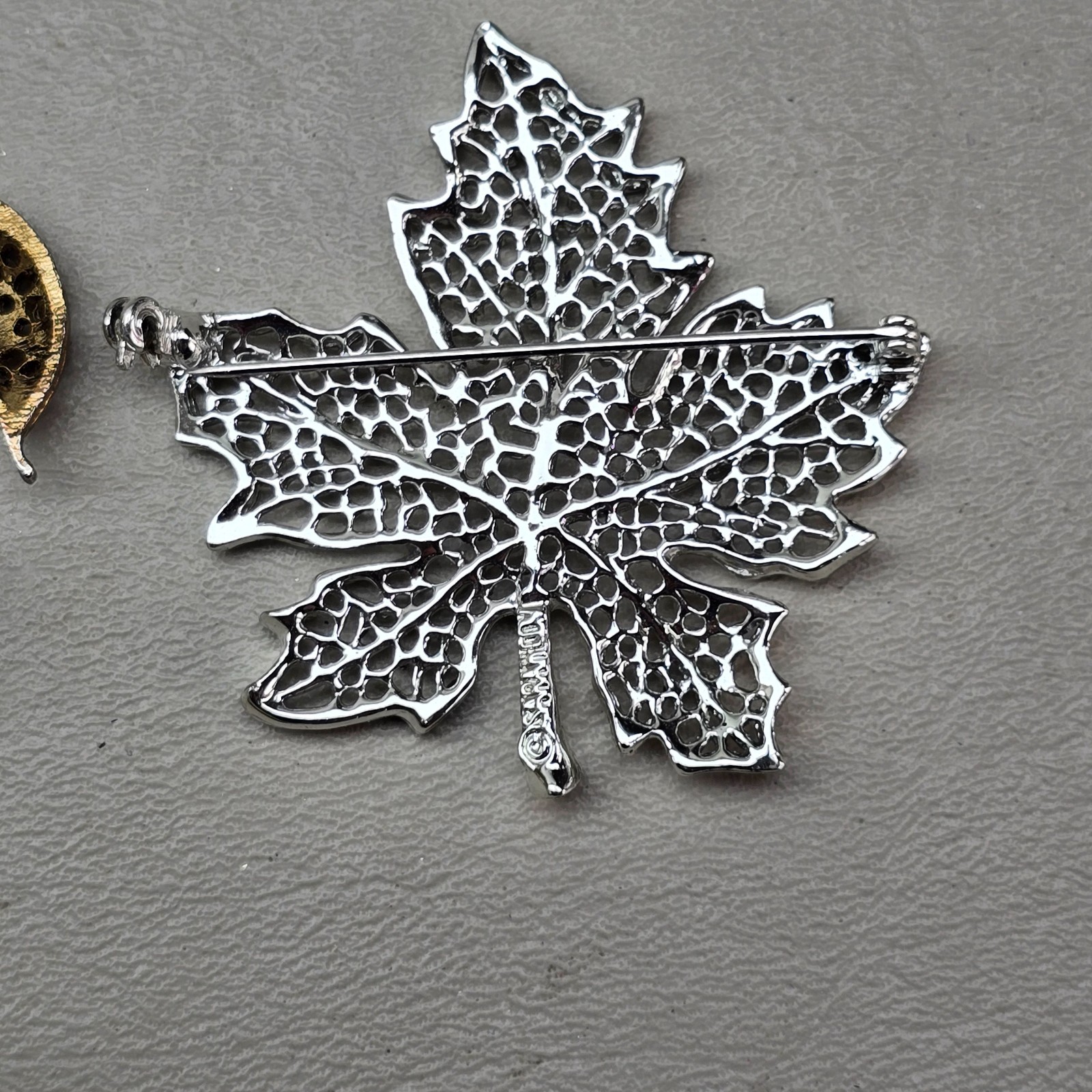 Vintage Rhinestone Brooch Lot Butterfly Leaf Fleur De Lis