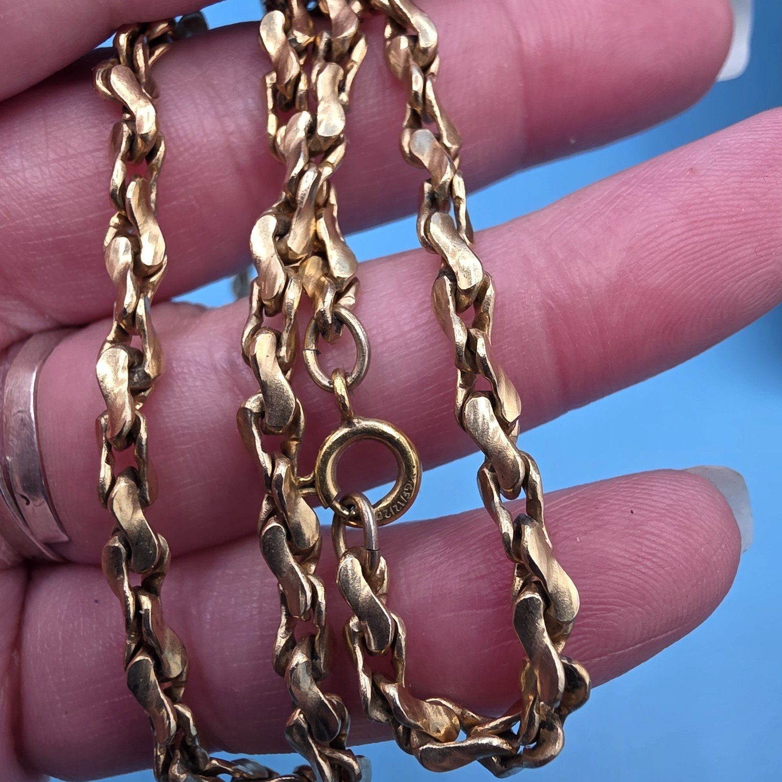 Vintage 9k Gold Chain Necklace W/ 12K GF Clasp