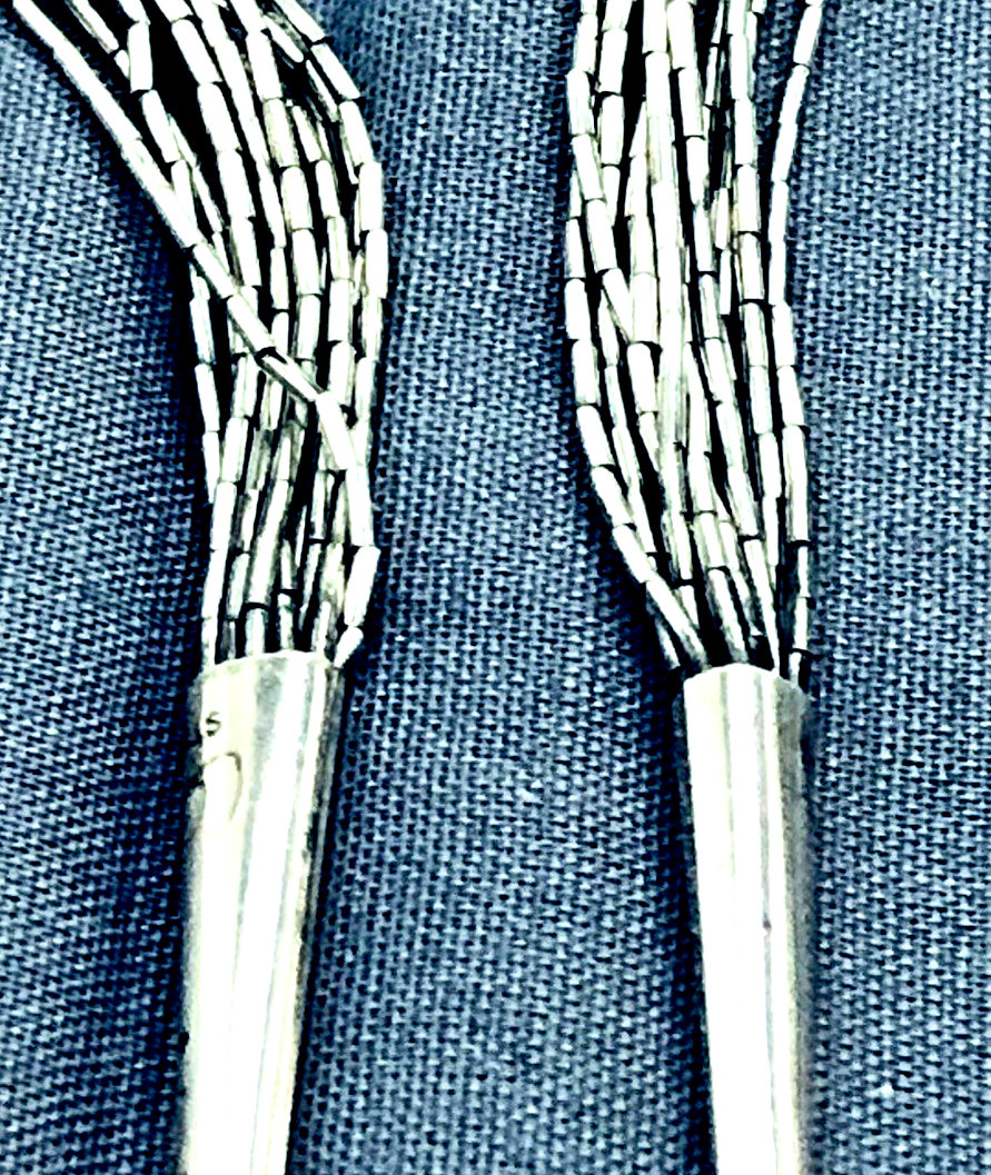 Vtg. CAROLYN POLLACK 10 Strand Liquid Silver Necklace 20″ Plus 3″ Ext. 10 Gr