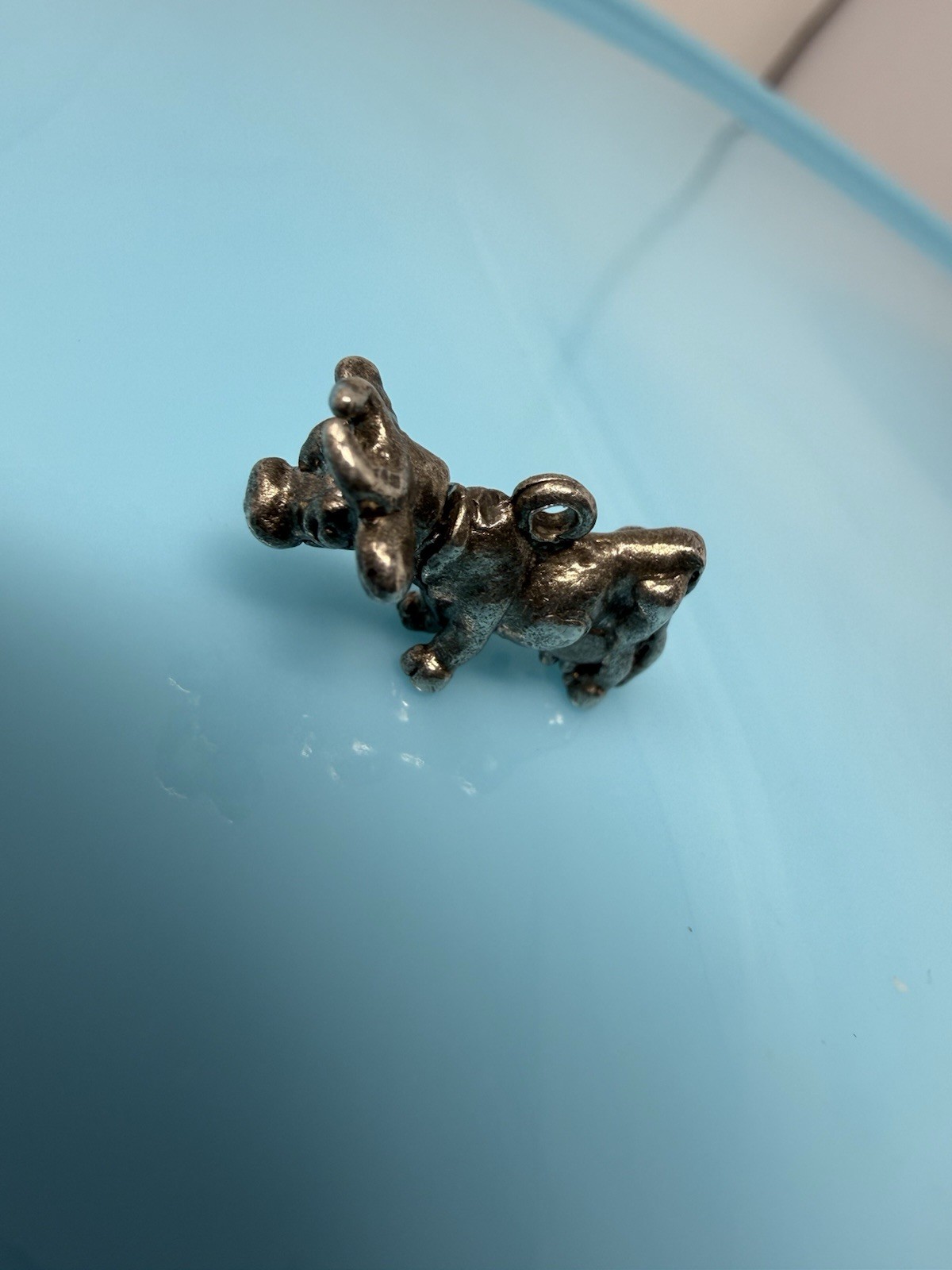Vintage Solid Sterling Silver Cow Moving Head Bracelet Charm Pendant 3.4g