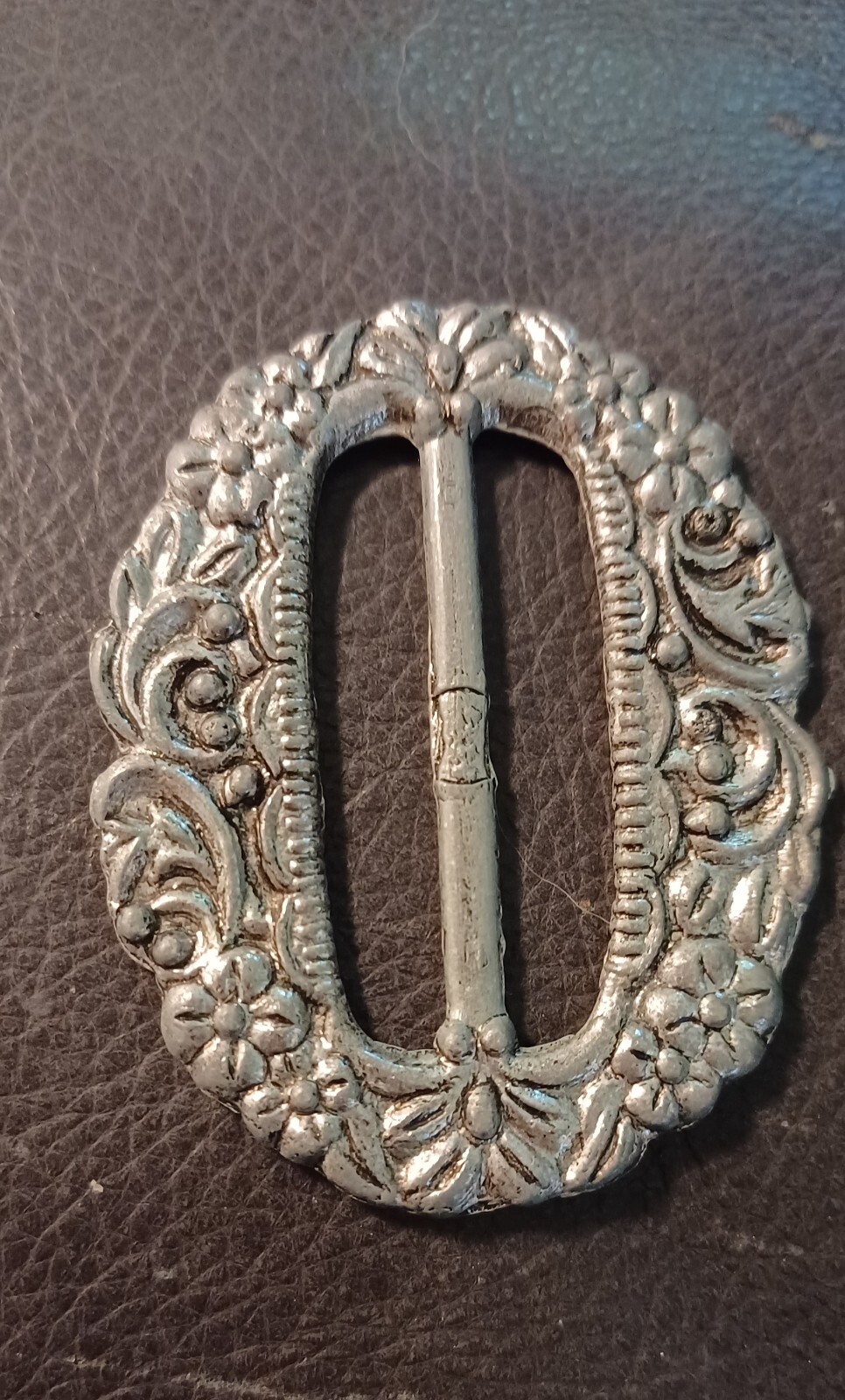 Vintage Victorian Womens Pewter Belt Buckle or Scarf Clip