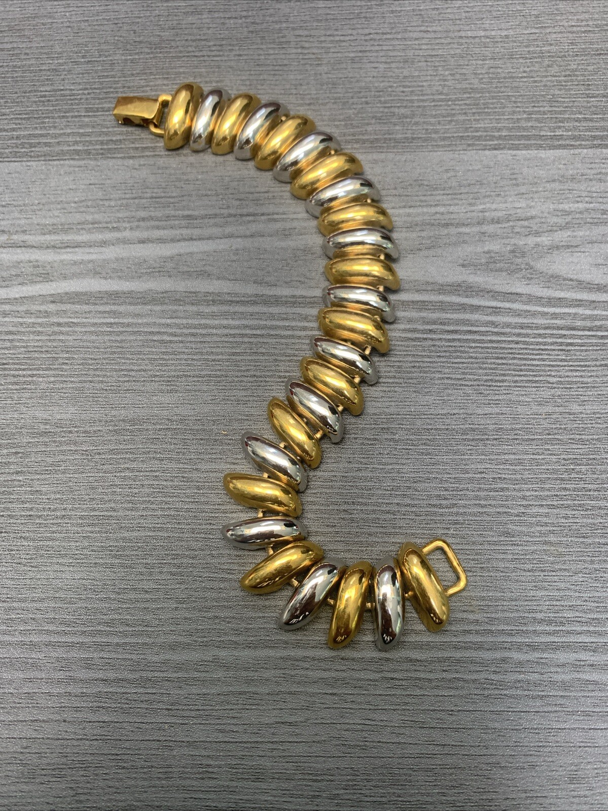 Vintage Silver Gold Tone San Marco Style Bracelet 8”