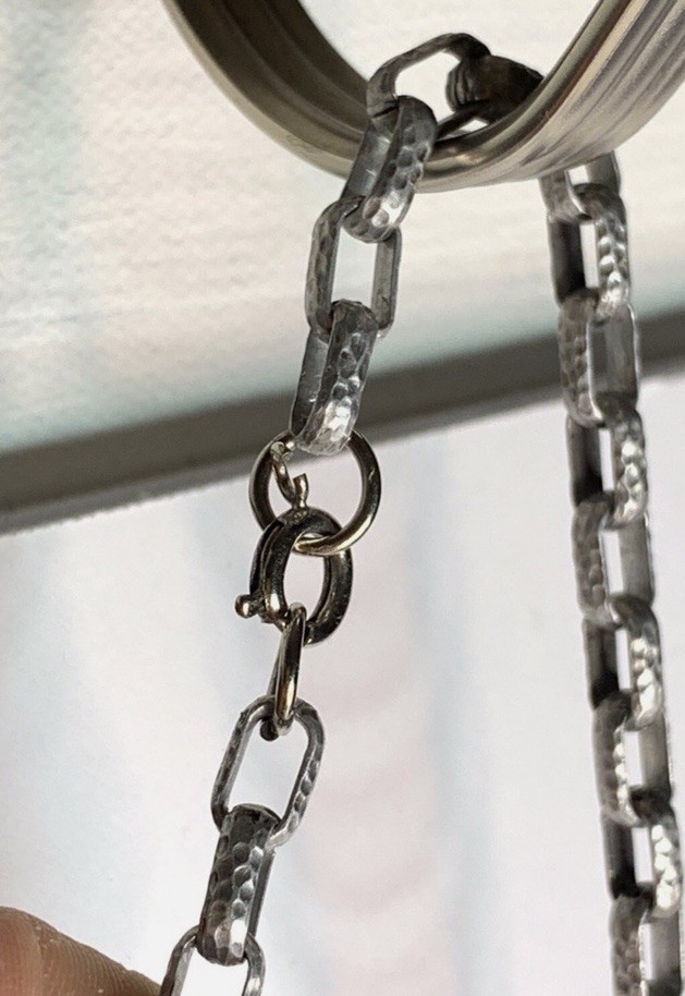 VTG Lion Silver Tone Pendant W/ 20″ Thick Chain *2 Articulated Crouched Wild