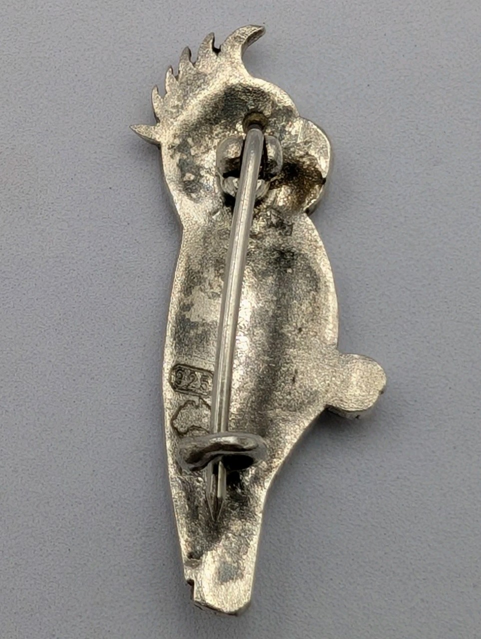 Vtg Australia Sterling Silver Cockatoo Parrot Brooch Pin 925 Map Mark C-Clasp