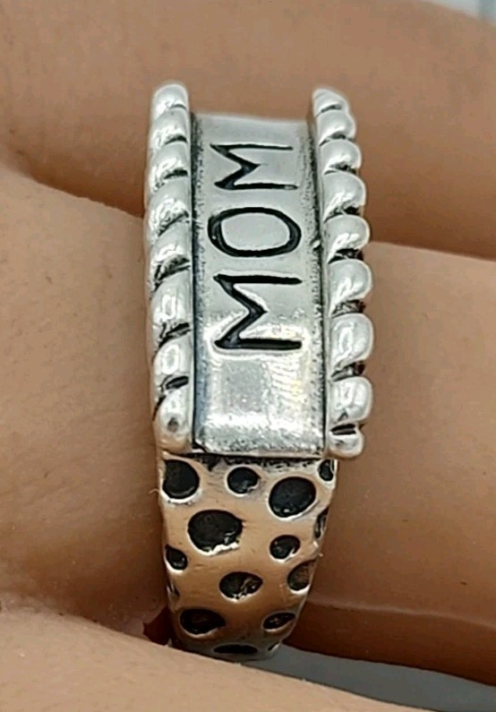 Vintage Dian Malouf DLM Sterling Silver MOM Ring Sz. 7.25