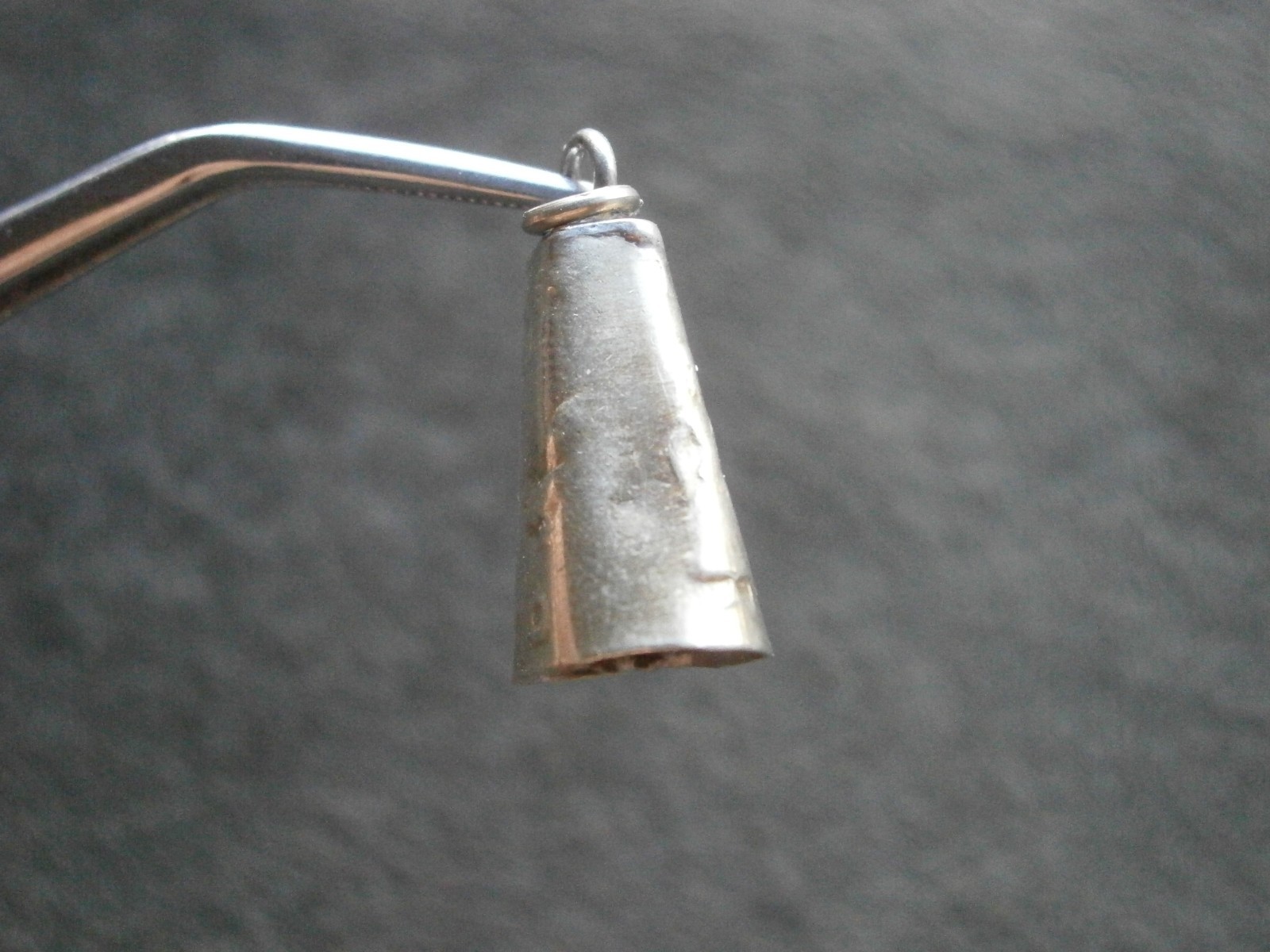 Sheep Cow Bell No Clapper Vintage Mexico Silvertone Bracelet Charm Pendant 1.5g