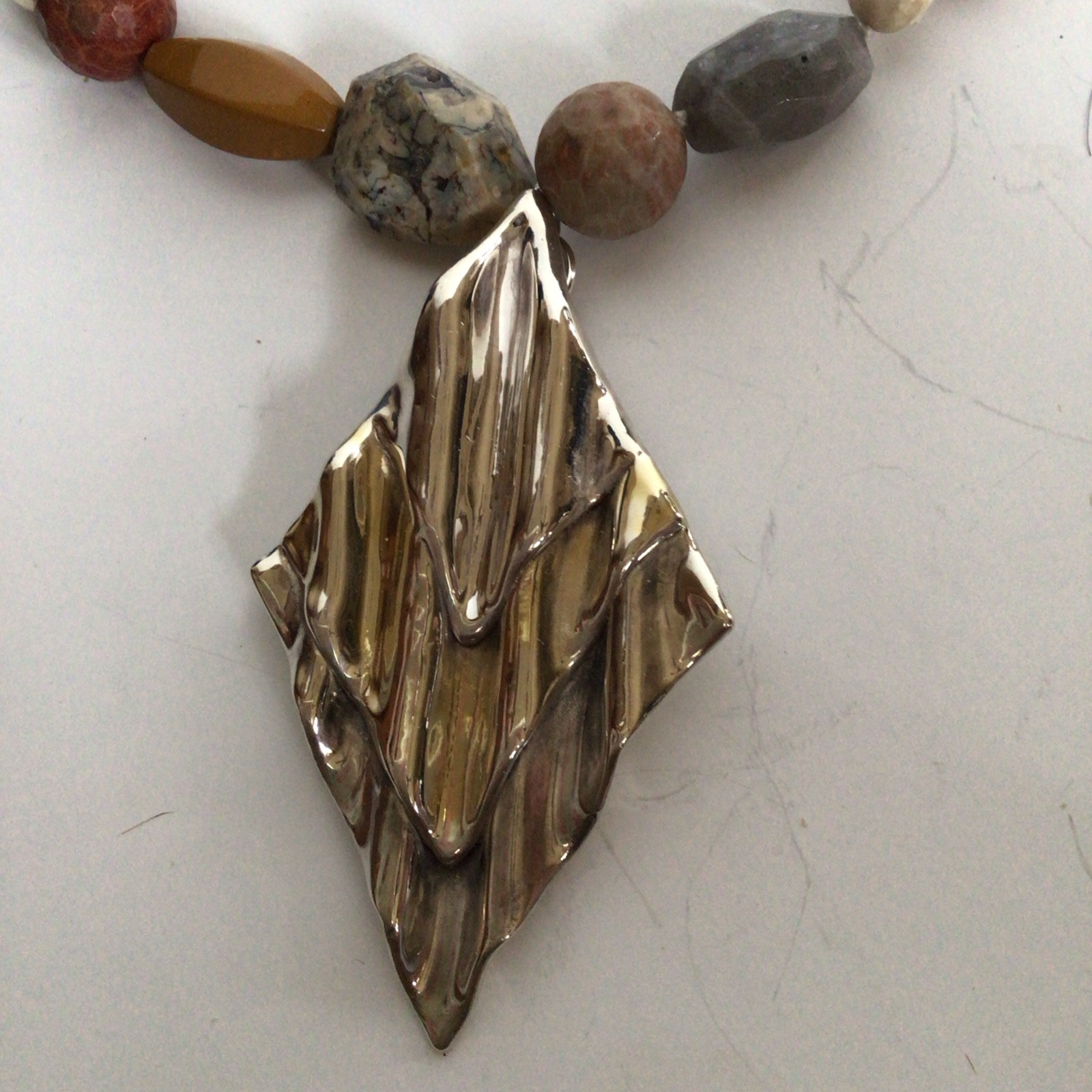 GORGEOUS SEBBAG VON MUSULIN NECKLACE DINOUART PENDANT STERLING